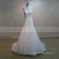 Noble Mermaid Scoop Neck Special Lace & Beads Wedding Party Dress With Buttons